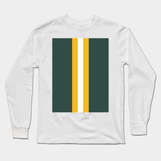 Retro American Football Stripes Green Bay Green, Yellow, White Long Sleeve T-Shirt